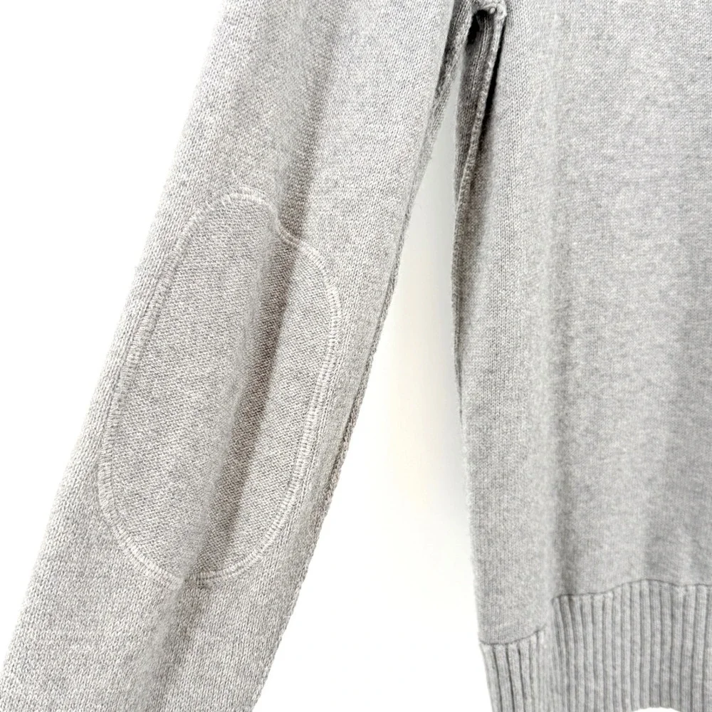 American Eagle Cardigan Mens XL Gray Wool Blend Elbow Patch V-Neck Button Up